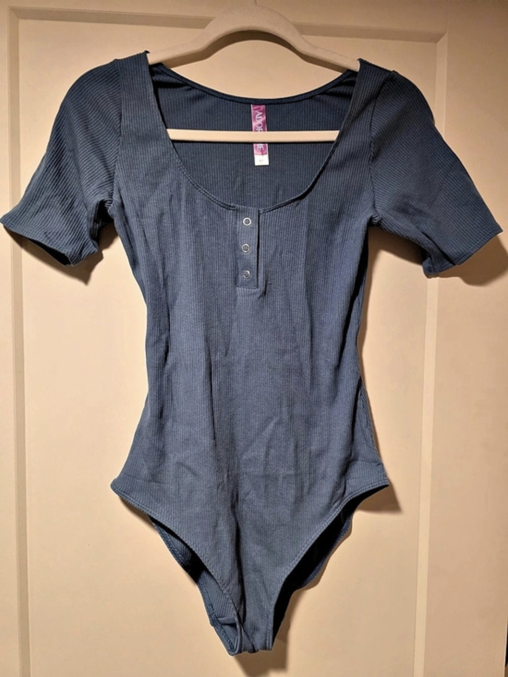 Adore Me Blue Short Sleeve Bodysuit